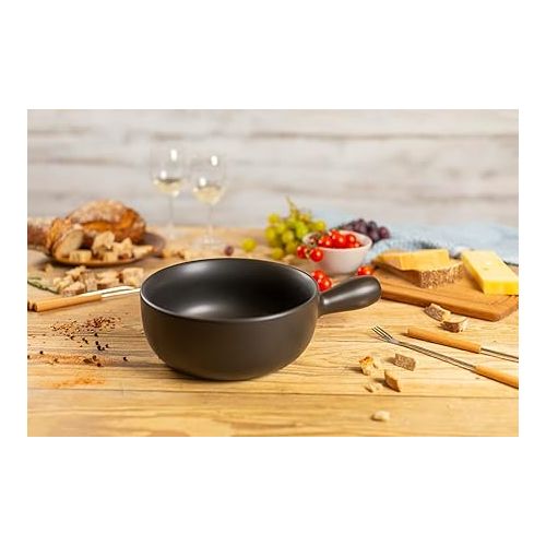  Kuhn Rikon 32307 Black Clay Cheese Fondue