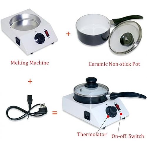  Electric Chocolatiere Melting Machine, Mini Chocolate Melting Pot with 1 Ceramic Pan with Non-Stick Coating Fondue Melter