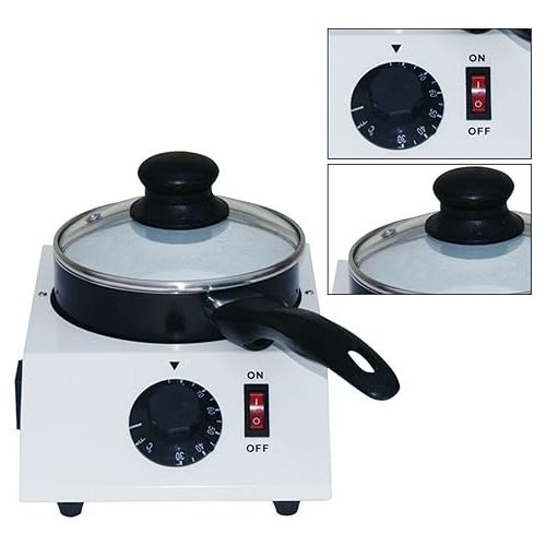  Electric Chocolatiere Melting Machine, Mini Chocolate Melting Pot with 1 Ceramic Pan with Non-Stick Coating Fondue Melter