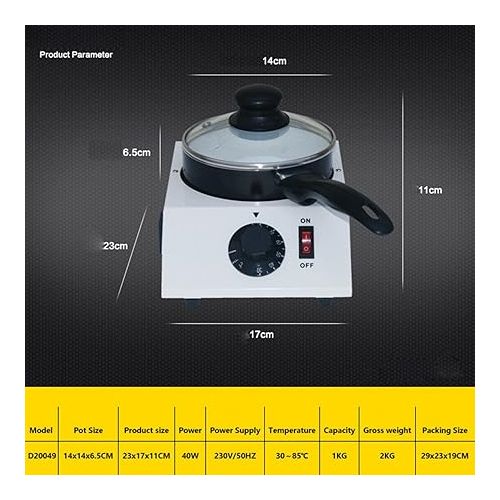  Electric Chocolatiere Melting Machine, Mini Chocolate Melting Pot with 1 Ceramic Pan with Non-Stick Coating Fondue Melter