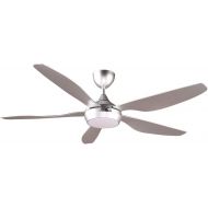 reiga Smart Ceiling Fan with Dimmable LED Lighting and Remote Control, 137 cm, 3 Colour Temperatures & 6 Wind Speeds, Timer & DC Motor, Compatible with Smart Life App, Silver