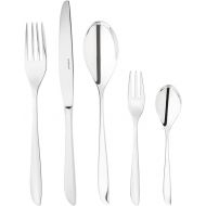 Sambonet Leaf 52163-G6 18/10 Stainless Steel Crockery Set for 6 People, 30 Pieces: 6 Forks, 6 Spoons, 6 Knives, 6 Teaspoons, 6 Dessert Forks, Dishwasher Safe, Grey
