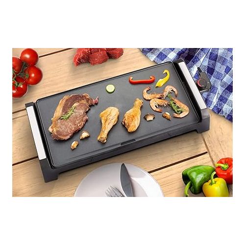  Senya SYCK-G021 Electric XL Grill Plate for 6 to 8 People with 2200 W Non-Stick Coating Black