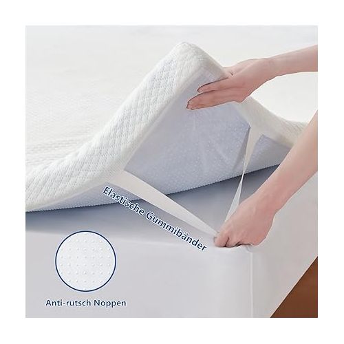  RUIKASI Mattress Topper 140 x 200 H3 - Orthopaedic Memory Foam 140 x 200 cm Oeko-Tex Certificate, Hardness Visco Mattress Topper for Box Spring Bed 140 x 200 cm, Mattress Topper 7 cm Height