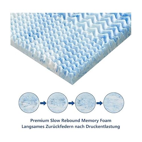  RUIKASI Mattress Topper 140 x 200 H3 - Orthopaedic Memory Foam 140 x 200 cm Oeko-Tex Certificate, Hardness Visco Mattress Topper for Box Spring Bed 140 x 200 cm, Mattress Topper 7 cm Height