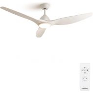 CREATE Windsail, ceiling fan, XL, white with lighting and remote control, AC motor, quiet, programmable 1h to 4h, 2 heights, diameter 163 cm, 90 W