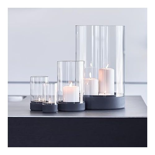  WERKBETON - Luisa Concrete Lantern Size M Black | Guaranteed Eye-catching | Single or Set of 3 | Gift Highlight | Perfect Fit Glass | Large Candle Holder