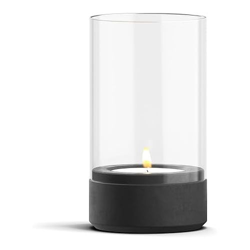  WERKBETON - Luisa Concrete Lantern Size M Black | Guaranteed Eye-catching | Single or Set of 3 | Gift Highlight | Perfect Fit Glass | Large Candle Holder