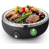 Emerio BGP-115557.1, Ultra Portable Charcoal Grill, Fan Operated, Battery Operated or with Power Bank, Ready to Use, Ideal for Home or Travel, 30 cm Cast Iron Grate (Diameter)