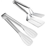 Aiareozy Stainless Steel Serving Tongs, Pack of 2 Kitchen Tongs, BBQ Griddle Spatula, Pastry Tongs, Asparagus Tongs, Spaghetti Tongs, for Meat, Salad, Spaghetti, Steak, Sausage, Roasting
