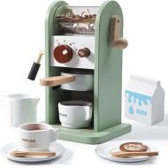 Dorjee Play Kitchen Accessories Children's Coffee Machine Play Set - Wooden Mill Play Kitchen Children's Toy for Toddlers Gift for Girls and Boys, Stimulates Imaginative Play and Life Skills