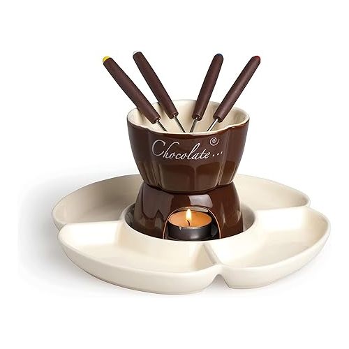  Soul Kitchen Chocolate Fondue, 7-Piece Set, 25 cl, Cream/Brown