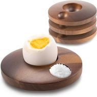 Gerlich® Set of 4 egg cups made of acacia wood - sustainable, modern and durable - egg cups with walnut look for a particularly elegant breakfast - ideal for every day