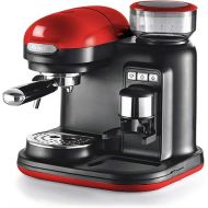 Ariete 1318 Espresso Moderna Coffee Machine with Grinder, 920 W, 15 Bar, 1/2 Cup, Cappuccino Machine, Red