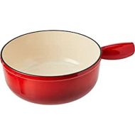 Kuhn Rikon 32056 Caquelon Fondue Pot Suitable for Induction Cookers 24 cm Cast Iron Red