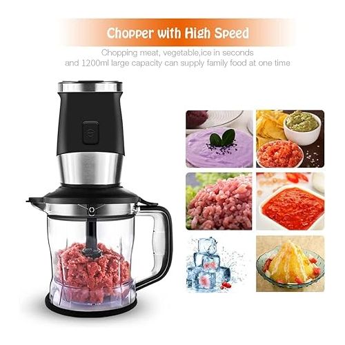  WAWORIO Blender Smoothie Maker, 700 Watt Stand Mixer, Smoothie Mixer, Multifunction Smoothie Maker, Meat Chopper, Ice Crusher/Coffee Grinder with 570 ml Sports Bottle, BPA-Free Tritan