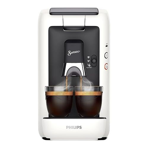  Philips Domestic Appliances Senseo Maestro Coffee Pod Machine with Coffee Strength Selection and Memo Function, 1.2 Litre Water Container, Colour: White (CSA260/10)