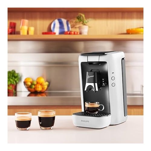  Philips Domestic Appliances Senseo Maestro Coffee Pod Machine with Coffee Strength Selection and Memo Function, 1.2 Litre Water Container, Colour: White (CSA260/10)