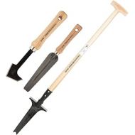 SHW-FIRE 59183 Grout Scraper Set Small Weed Cutter Short and Long Professional with Wooden Handle