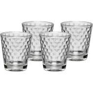 WMF CoffeeTime Water Glasses Set of 4 Glasses 265 ml with Honeycomb Pattern Tumbler Cocktail Heat Resistant Crystal Glass Dishwasher Safe