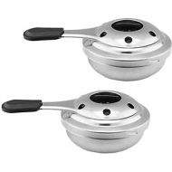 LNJ Alcohol Burner - Fondue Burner Made of Stainless Steel Paste Burner Accessories Spirit Cooker Fuel Paste Alcohol Mini Chocolate Cheese Pot Burner Alcohol Stove for Camping (Pack of 2)