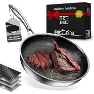 FIXLINE® Black Forest Serving and Saute Pan 28 cm Scratch-Resistant Coating Extra High Edge 6.5 cm All Hobs Including Induction Oven Safe up to 250 °C Perfect Gift Idea