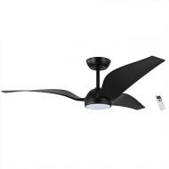 EGLO Mosteiros Ceiling Fan, 3-Blade Fan with Remote Control and Lighting, Summer Winter Operation, Natural Breeze, High-Quality ABS Plastic, Matte Black, DC Motor, Quiet, Diameter 142 cm