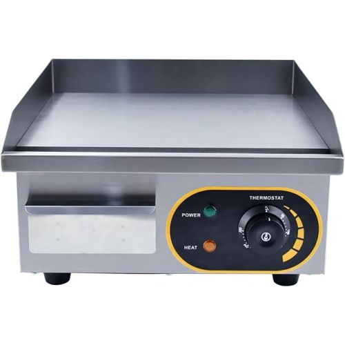  MOOTACO Grill Plate Electric Smooth Frying Plate, Professional Gastro Electric Grill Plate with 35.5 x 30 cm Cast Iron Grill Surface 1500 W for Restaurants, Kitchen, Commerce, Household etc.