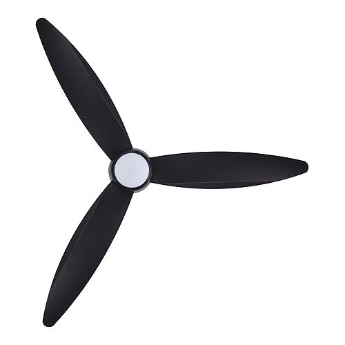  Lucci air Array Ceiling Fan with 3 Blades, 6 Speeds and 137 cm Diameter, Very Quiet and Economical Including Remote Control and Bulb (Black)