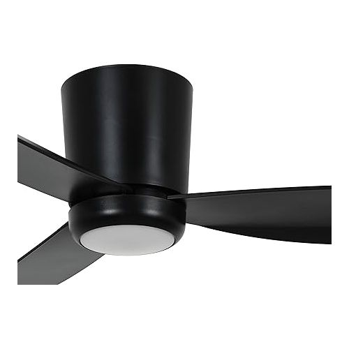  Lucci air Array Ceiling Fan with 3 Blades, 6 Speeds and 137 cm Diameter, Very Quiet and Economical Including Remote Control and Bulb (Black)