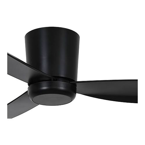  Lucci air Array Ceiling Fan with 3 Blades, 6 Speeds and 137 cm Diameter, Very Quiet and Economical Including Remote Control and Bulb (Black)