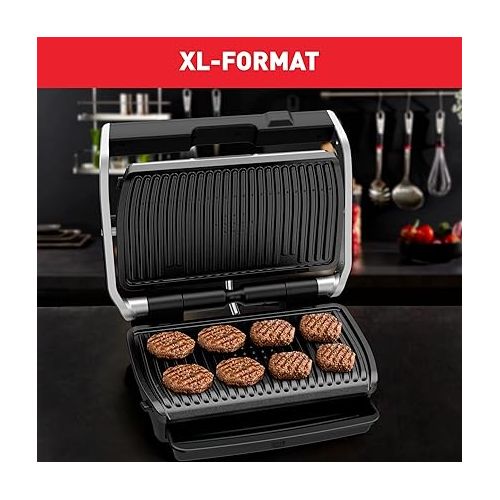  Tefal OptiGrill Elite XL - electric grill for the automatic kitchen with 16 automatic programs, freezer function, meat, well marked, manual mode, stainless steel, black GC760D12