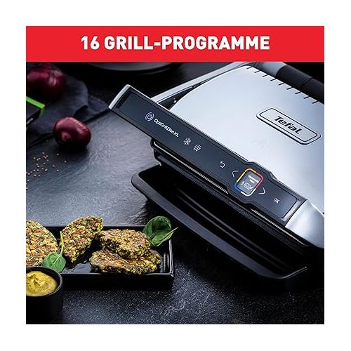  Tefal OptiGrill Elite XL - electric grill for the automatic kitchen with 16 automatic programs, freezer function, meat, well marked, manual mode, stainless steel, black GC760D12
