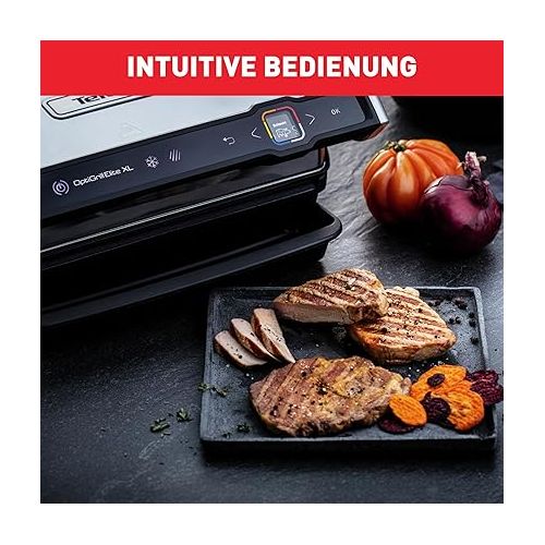  Tefal OptiGrill Elite XL - electric grill for the automatic kitchen with 16 automatic programs, freezer function, meat, well marked, manual mode, stainless steel, black GC760D12