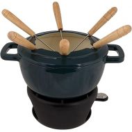 Cosy & Trendy Cast Iron Fondue Set for 6 People Heron Green 18 cm