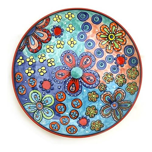  Gall&Zick Ceramic Plate Hand-Painted Colourful Dinner Plate (Breakfast Plate GZ-3400 Set/2)