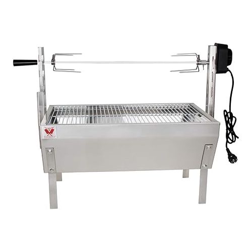  Beeketal 'SGB-8' Table Skewer Roast Grill with Grill Motor for Chicken or Roasted Roasts, Skewer Grill with 3-Way Adjustable Rotisserie for up to 4 kg of Grilled Food, Charcoal Grill Surface: Approx.