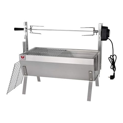  Beeketal 'SGB-8' Table Skewer Roast Grill with Grill Motor for Chicken or Roasted Roasts, Skewer Grill with 3-Way Adjustable Rotisserie for up to 4 kg of Grilled Food, Charcoal Grill Surface: Approx.