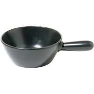 Alessi Mami Fondue Topf fur Kase aus Keramik schwarz, Edelstahl, 24 cm