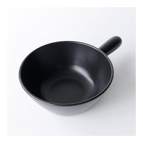  Alessi Mami Fondue Topf fur Kase aus Keramik schwarz, Edelstahl, 24 cm