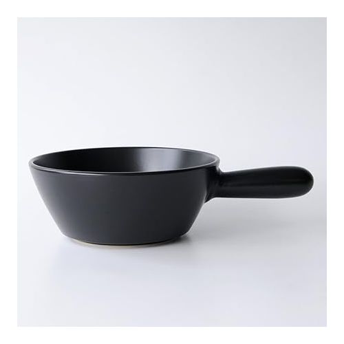  Alessi Mami Fondue Topf fur Kase aus Keramik schwarz, Edelstahl, 24 cm