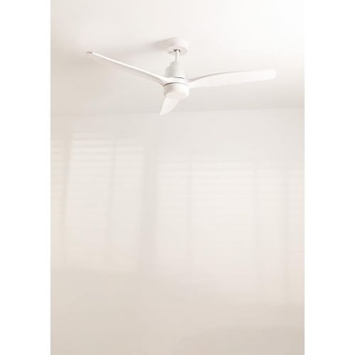  CREATE Windstylance Ceiling Fan White with Remote Control and Wall Switch, White Blades / 40 W, 2 Heights, Diameter 132 cm, 6 Speeds, Timer, DC Motor, Summer Winter Operation
