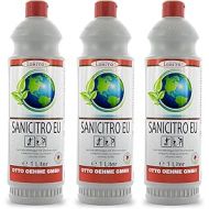 Lorito Sanicitro EU-Ecolabel Sanitary Cleaner 3 x 1 Litre Bathroom Cleaner Against Limescale Urine Stone Dirt, Limescale Cleaner with Citric Acid