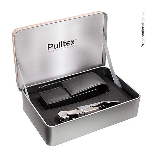  Pulltex Sommelier Set 2-Piece Waiter's Knife Pulltaps Evolution Crystal with Laser Engraving and Black Faux Leather Case in Elegant Gift Box