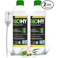 BiOHY Carpet Shampoo (2 x 500 ml) + Doser | Carpet Cleaner Concentrate | Ideal Against Stubborn Stains | Material-Friendly & Animal Friendly | Effective Organic Agent | Powerful Carpet Foam