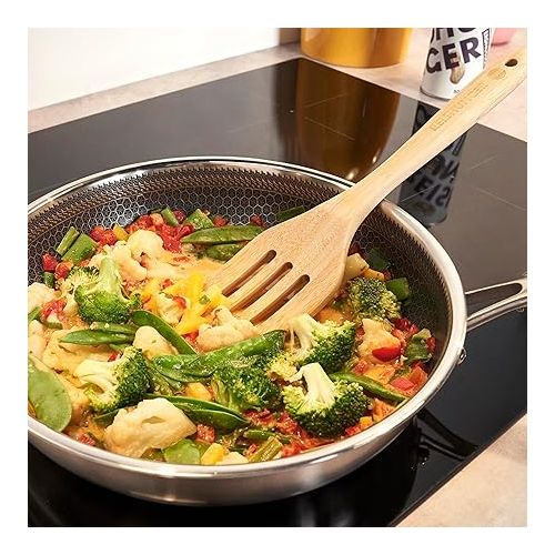  Reishunger Premium stainless steel pan with non-stick coating (diameter 28 cm) - oven-safe up to 220 degrees - perfect for gentle frying on all types of cookers