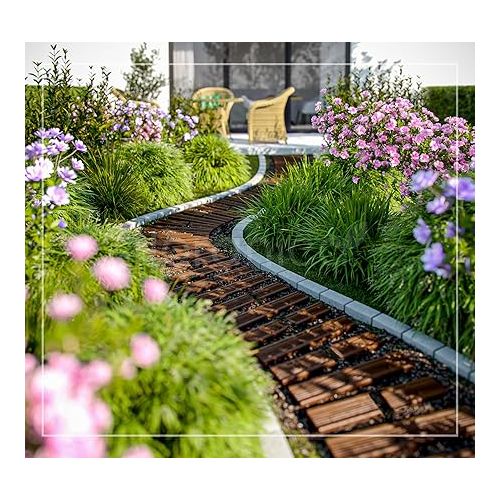  Floranica Garden Path, Wooden Step, Garden Step, Garden Wooden Path, Rollable Garden Step, Garden Rolling Paths, Decorative Wooden Steps Made of Larch Wood, Length: 6 m, Width: 50 cm, Colour: Brown