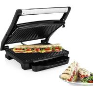 Princess Contact Grill Panini Grill with Stainless Steel Guide 2000 Watt 0.75 m Cable Length 30 x 24 cm Grill Surface Non-Stick Coating 112415