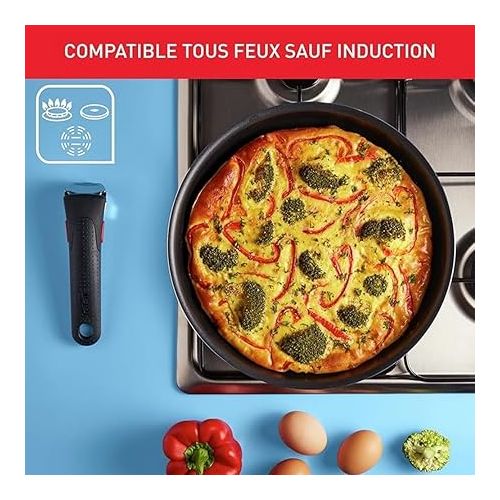  Tefal Ingenio Easy on Cookware, 10 Pieces, Non-Stick Coating, Start Indicator, Diffusion Base, Healthy Cooking, Safe Cooking, L1599902