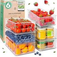 SCHWARZGLUT® Fridge Organiser, Set of 6 for Maximum Order in the Fridge, Stackable, Organiser, Fridge Organiser, Storage, Boxes for Fridge, BPA Free